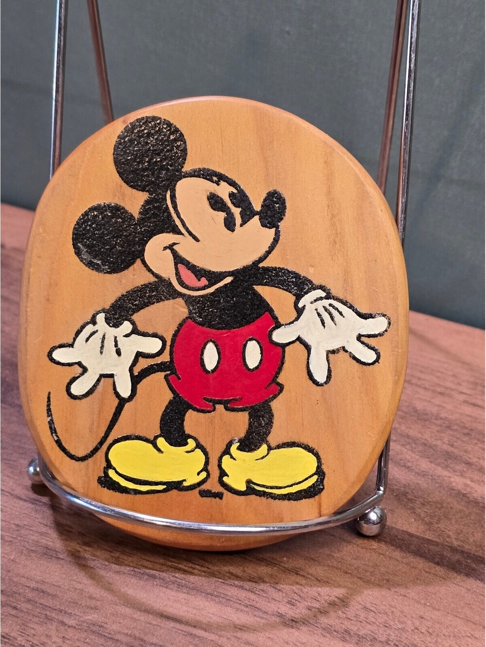Vintage Wooden Mickey Mouse Wall Plaque